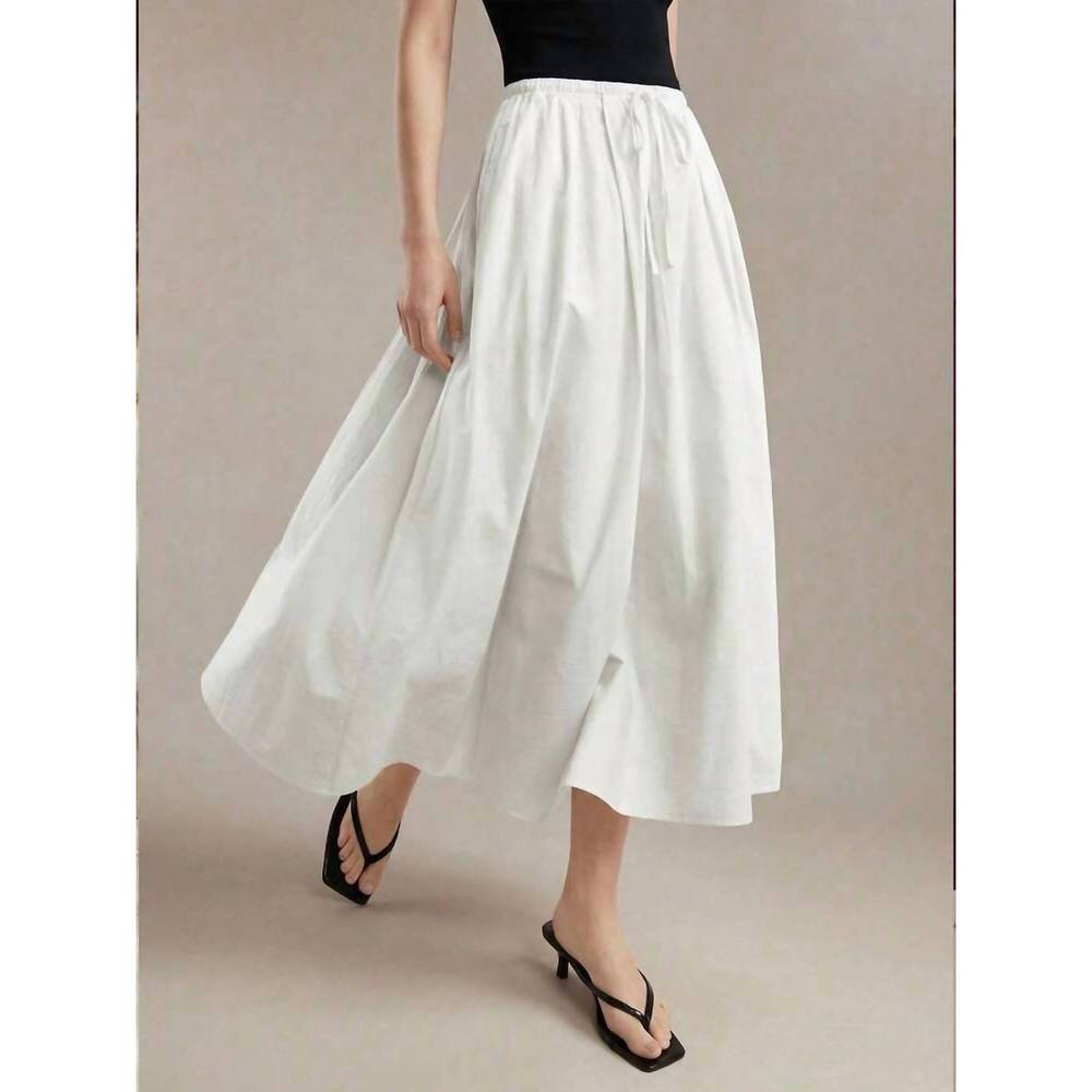 glam White A-Line Maxi Skirt